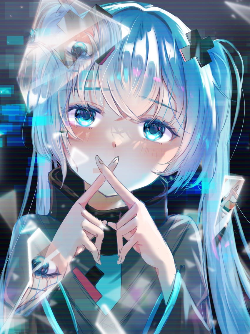 hatsune miku and batsu miku (vocaloid and 2 more) drawn by kayan_n
