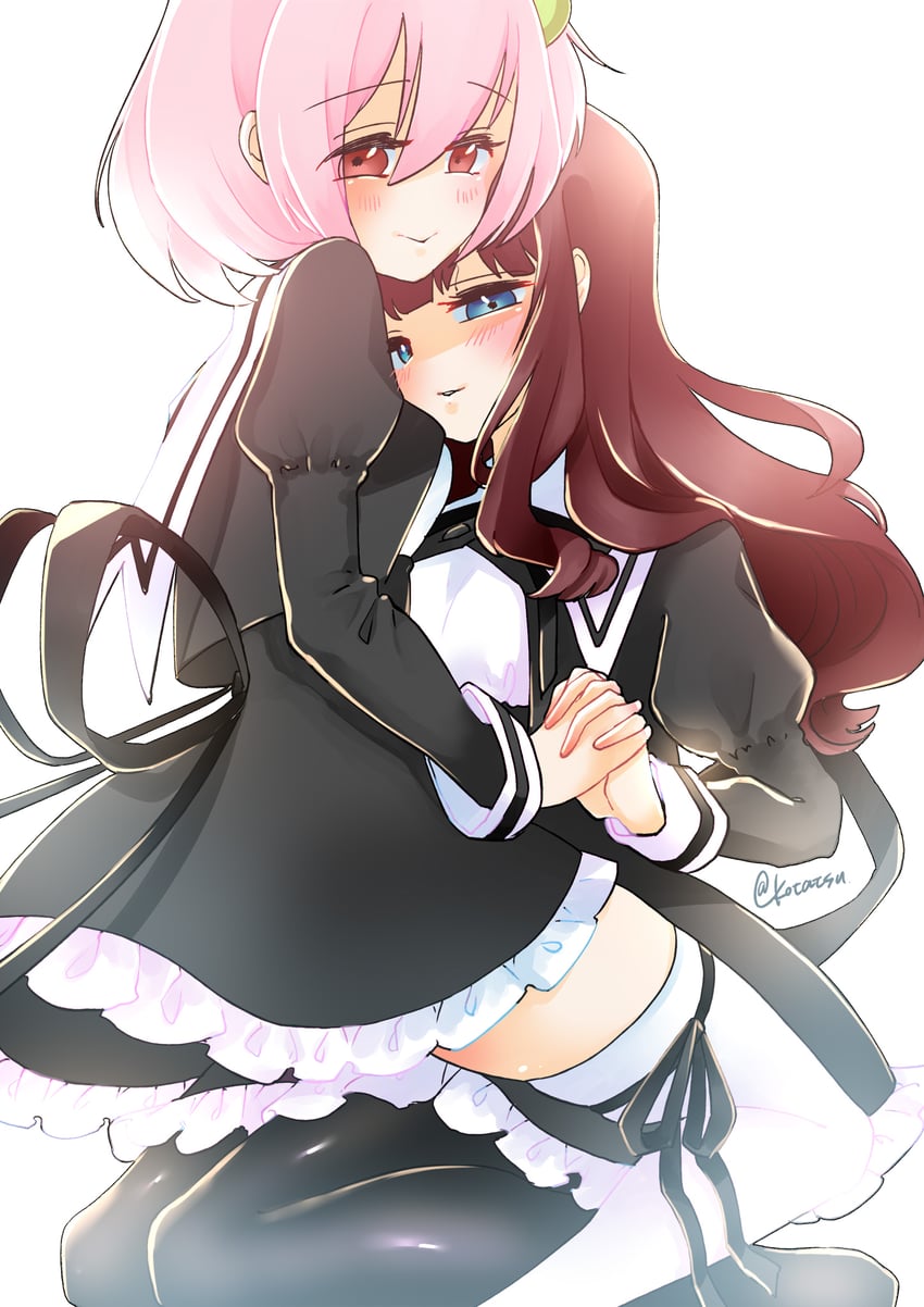 hitotsuyanagi riri and kaede johan nouvel (assault lily) drawn by jardim_(saruboid)