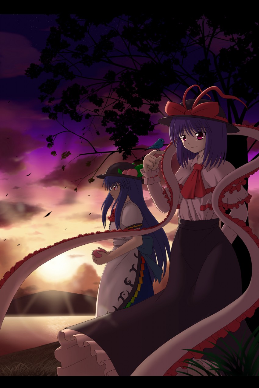 hinanawi tenshi and nagae iku (touhou) drawn by chien_zero