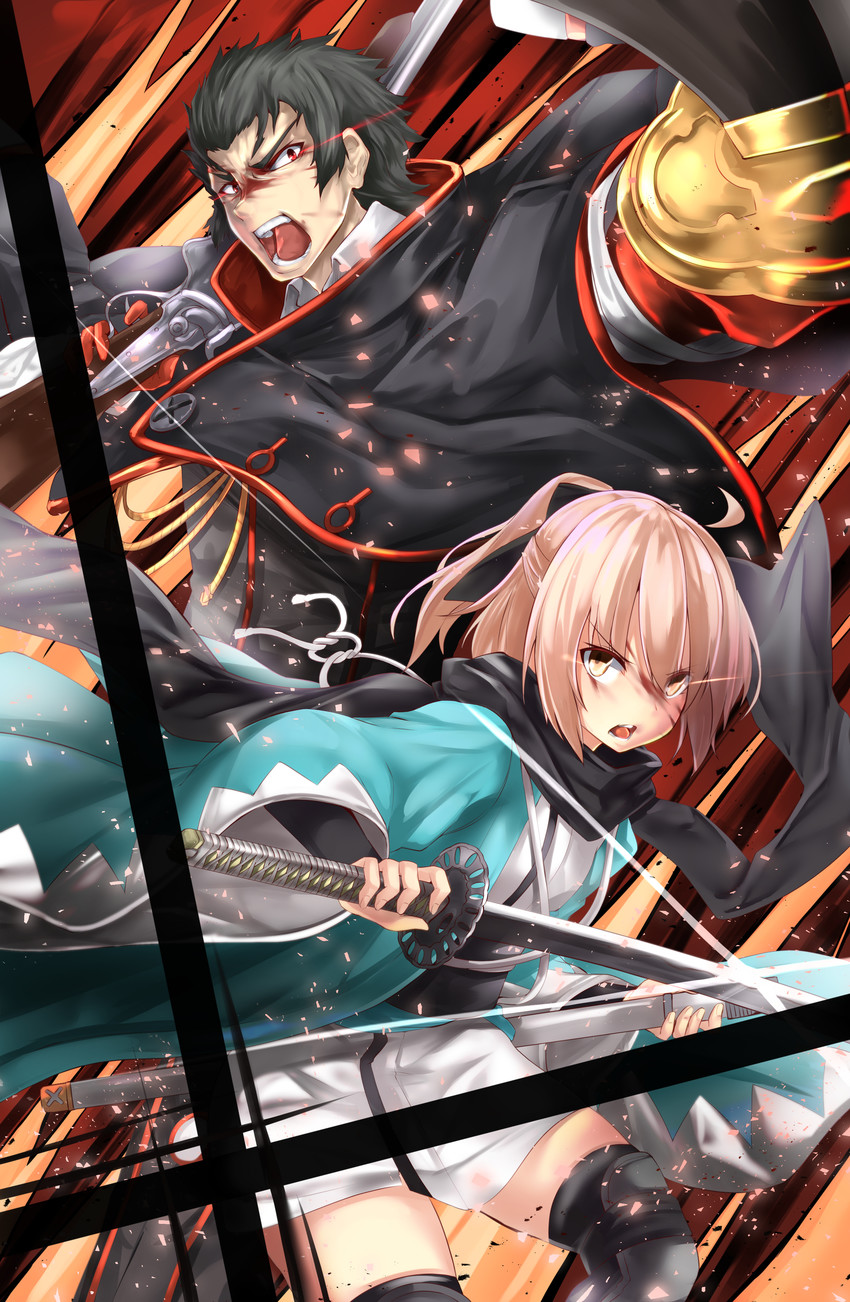 okita souji and hijikata toshizou (fate and 1 more) drawn by elusya