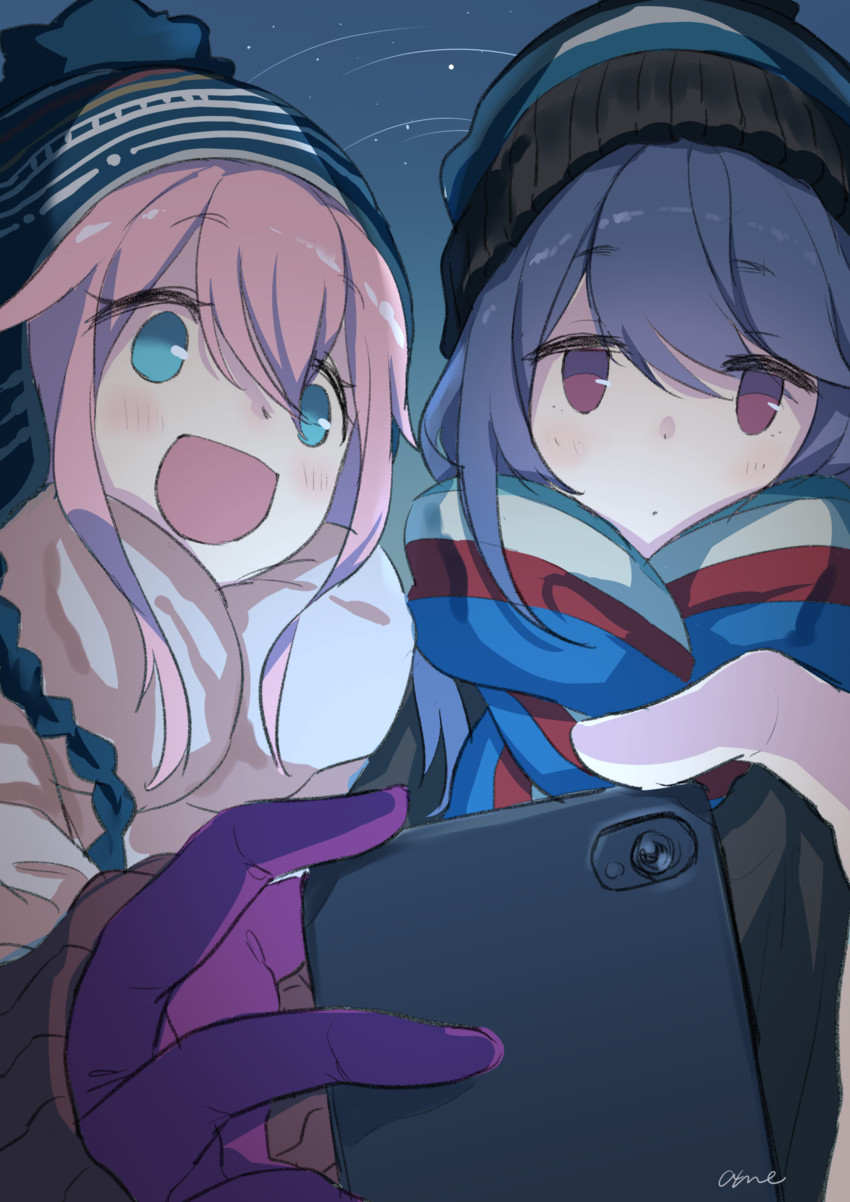 shima rin and kagamihara nadeshiko (yurucamp) drawn by tranquil-lizer