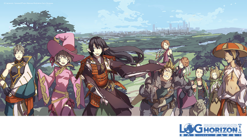 kushi yatama, yaezakura, higi, darutas, midari, and 4 more (log horizon) drawn by hirasawa_geko