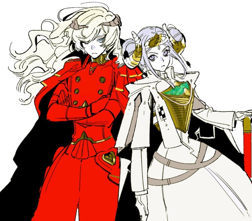 edelgard von hresvelg and louis (fire emblem and 2 more) drawn by burnke