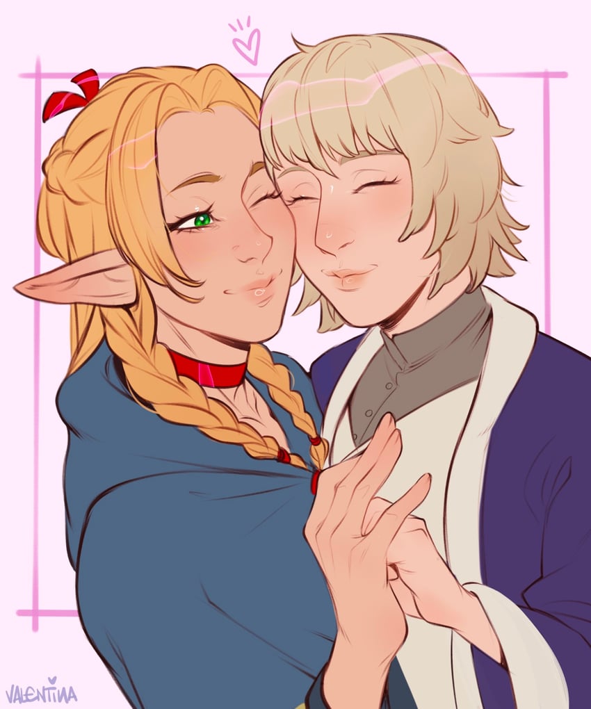 marcille donato and falin touden (dungeon meshi) drawn by valentina_tavolilla