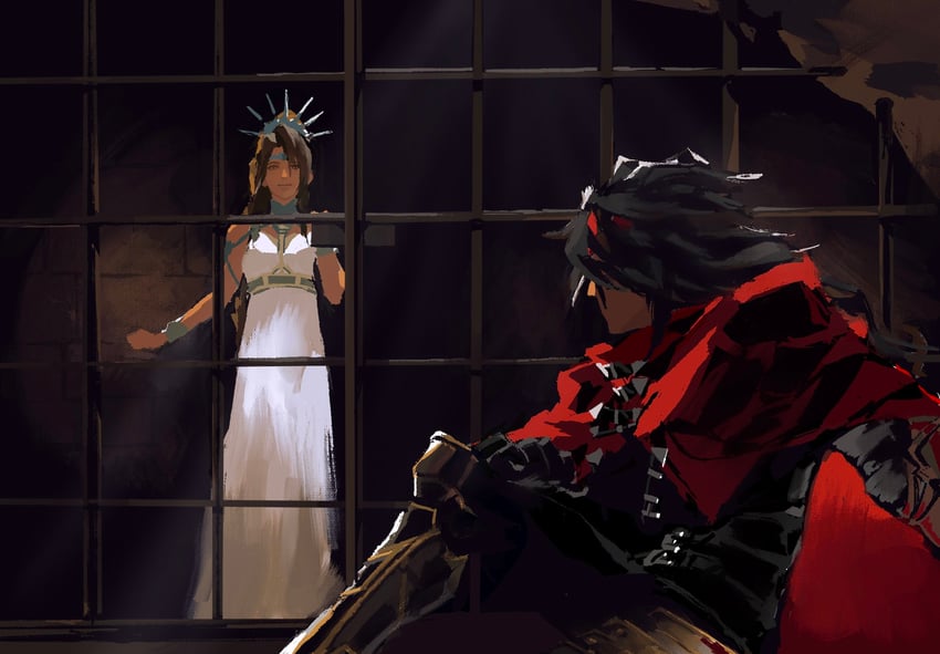 vincent valentine and lucrecia crescent (final fantasy and 3 more) drawn by cornbaijin18605