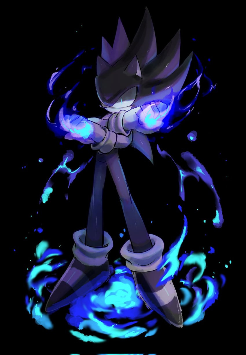 sonic the hedgehog and dark sonic (sonic and 1 more) drawn by usa37107692