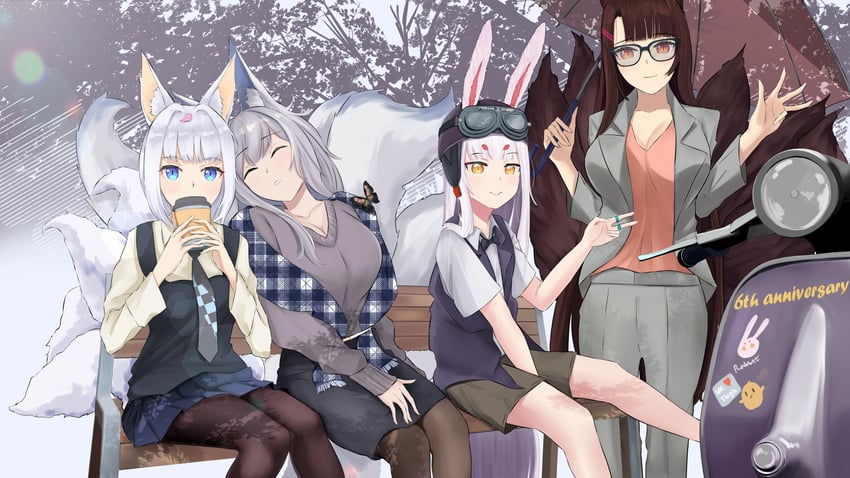 kaga, akagi, shinano, and shimakaze (azur lane) drawn by morigami_(morigami619)