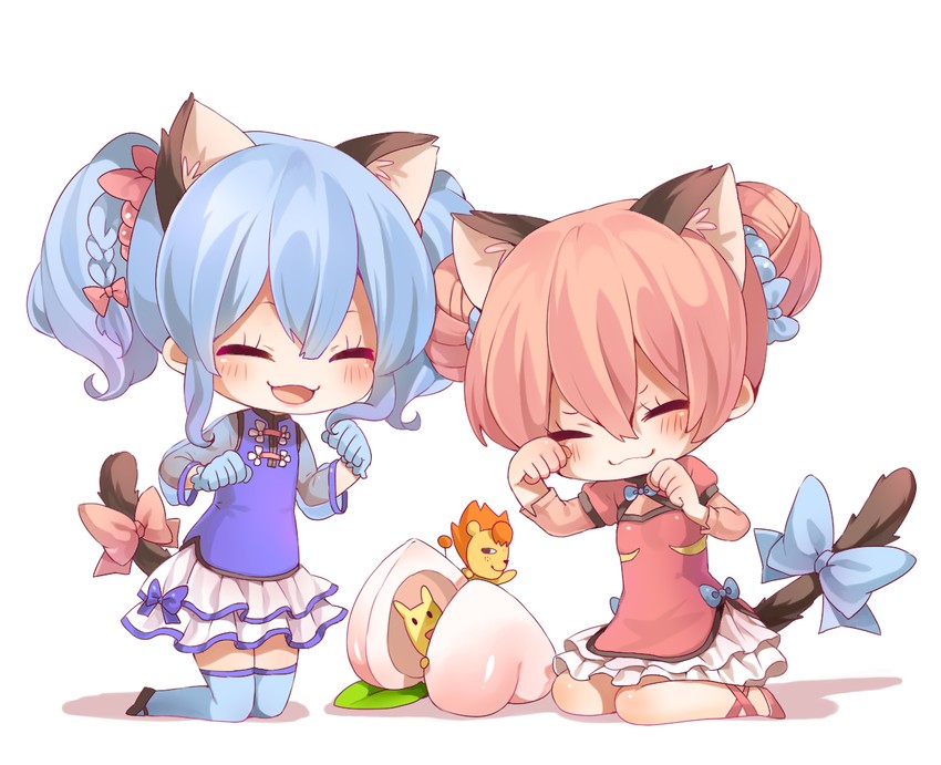 momobako and aihara kaori (chimu dmp) drawn by rojiko