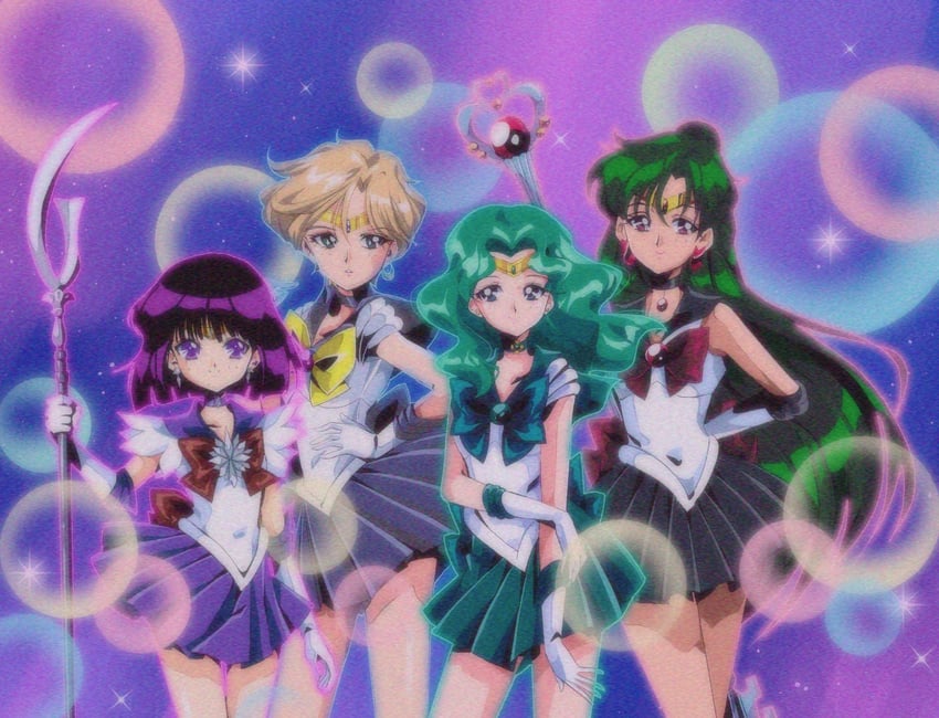 tomoe hotaru, ten'ou haruka, kaiou michiru, sailor saturn, sailor uranus, and 3 more (bishoujo senshi sailor moon) drawn by cure_nico