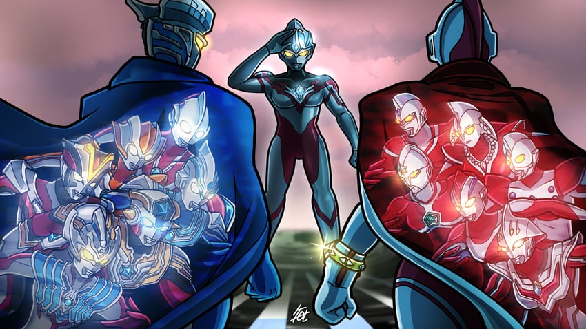 ultraman zero, ultraman arc, ultraman nexus, ultraman jack, ultraman taiga, and 11 more (ultra series and 11 more) drawn by shafuu_(arrowww12ga)