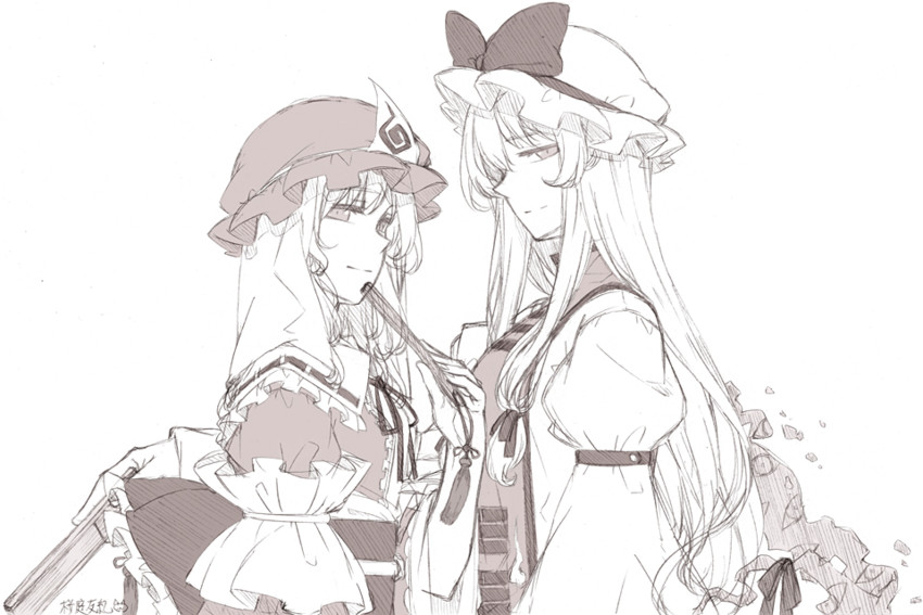 yakumo yukari and saigyouji yuyuko (touhou) drawn by sakuraba_yuuki