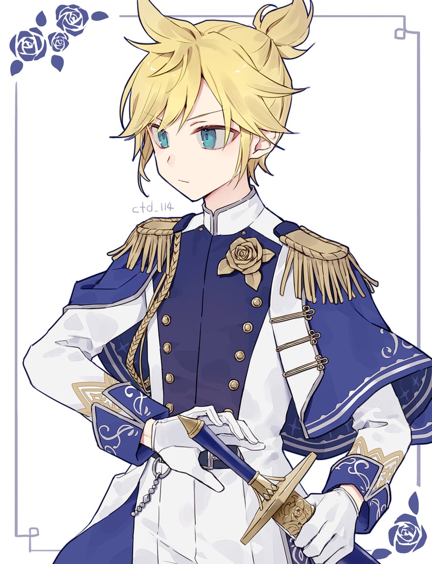 kagamine len and wonderlands x showtime len (vocaloid and 1 more) drawn by ctd_114