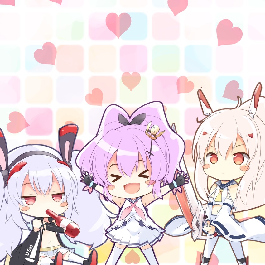 ayanami, laffey, and javelin (azur lane) drawn by tenjou_ryuka