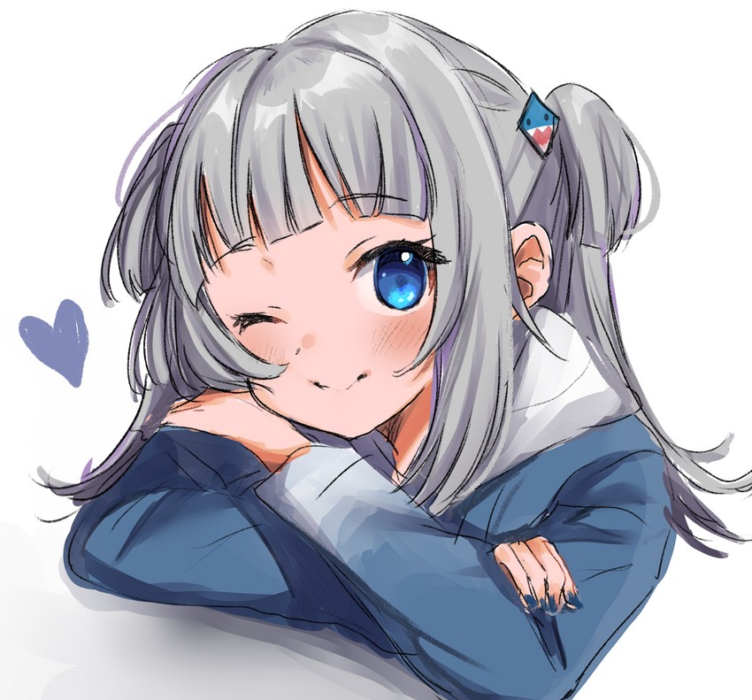 gawr gura (hololive and 1 more) drawn by maru_ccy