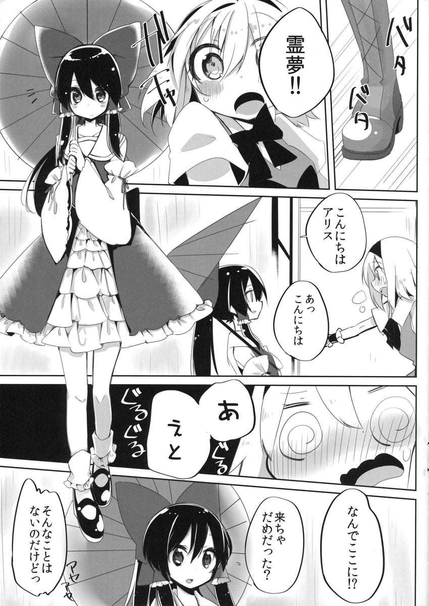 hakurei reimu and alice margatroid (touhou) drawn by oinari_(tensaizoku)
