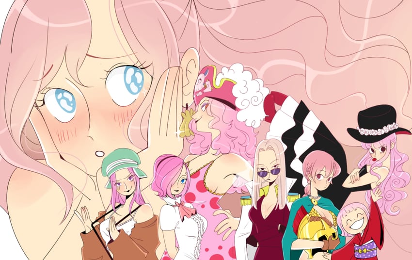 perona, jewelry bonney, shirahoshi, vinsmoke reiju, rebecca, and 3 more (one piece) drawn by cesel