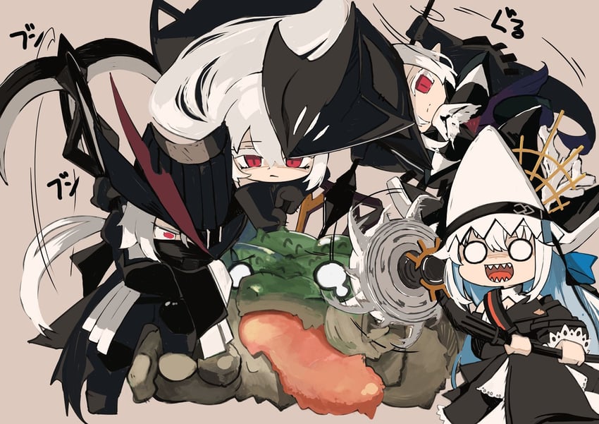 skadi, specter, specter the unchained, gladiia, ulpianus, and 1 more (arknights and 2 more) drawn by aqa