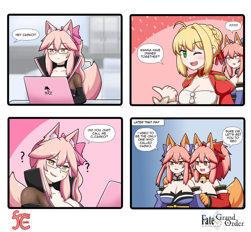 tamamo, nero claudius, tamamo no mae, tamamo cat, and koyanskaya (fate and 2 more) drawn by keita_naruzawa