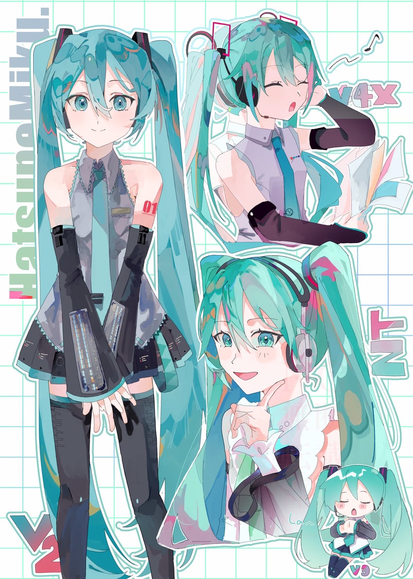 hatsune miku (vocaloid and 1 more) drawn by miku39love3