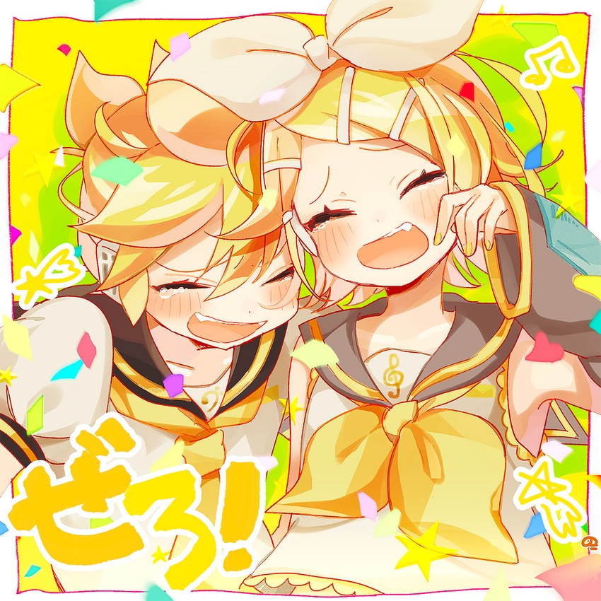 kagamine rin and kagamine len (vocaloid) drawn by nokodaru_marin