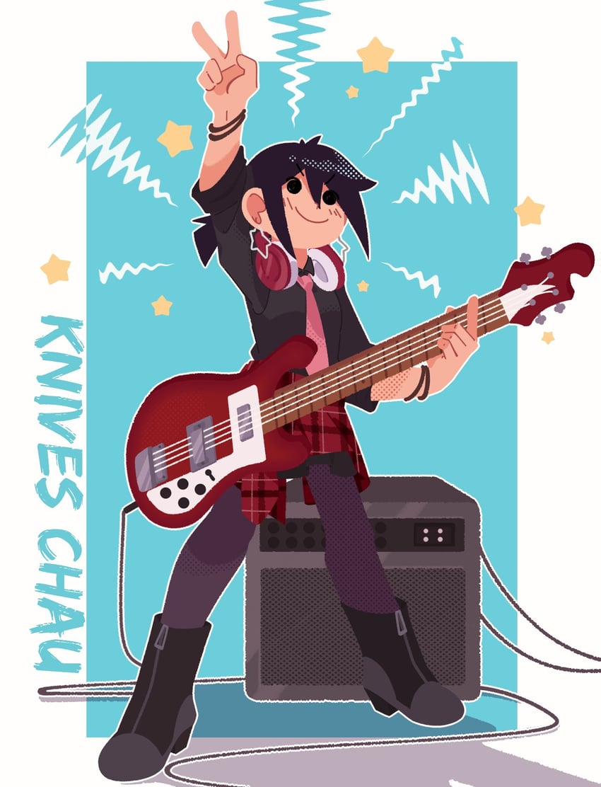 knives chau (scott pilgrim and 1 more) drawn by paper_koi_fish
