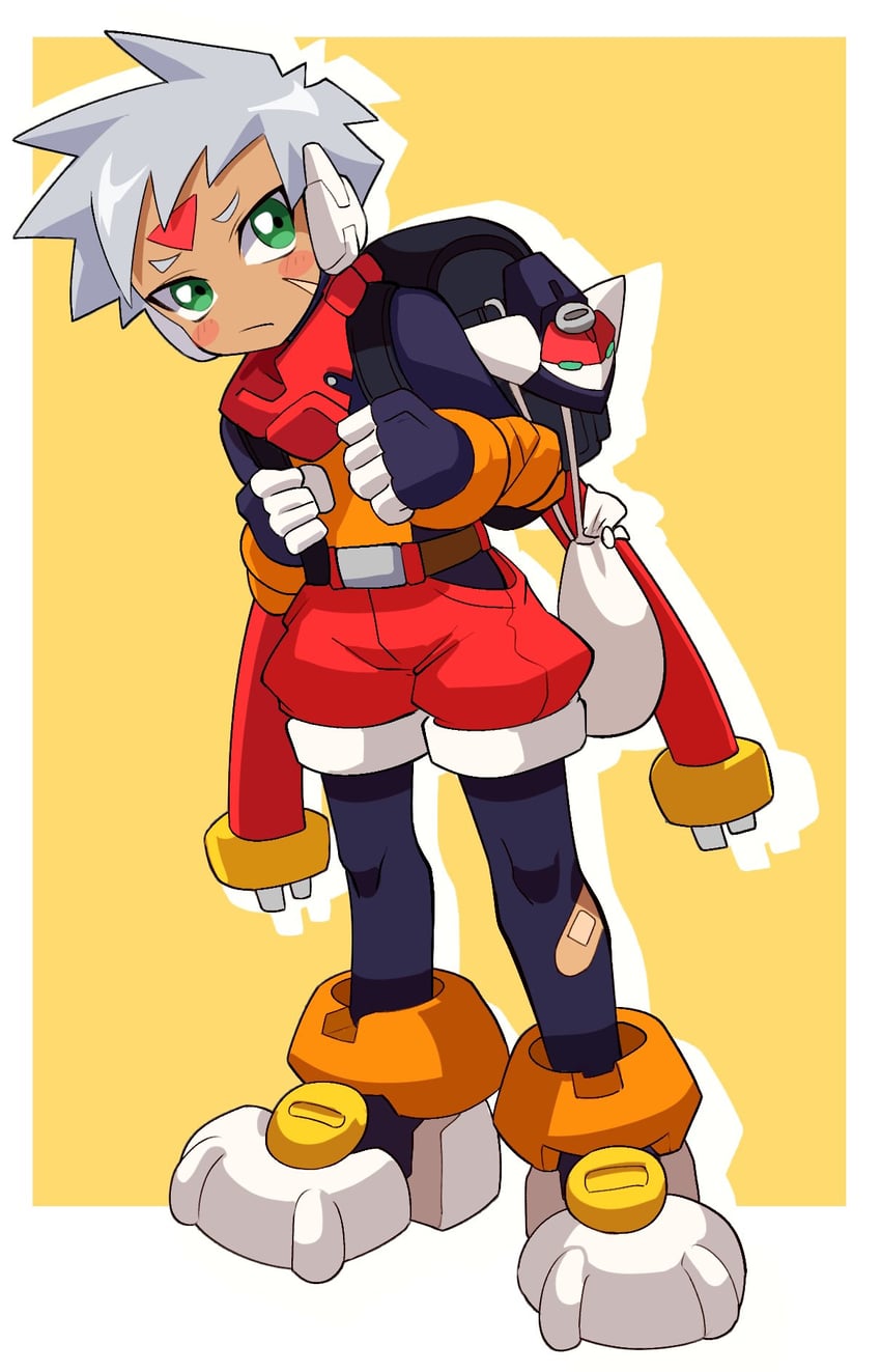 model a and grey (mega man and 2 more) drawn by omeehayo