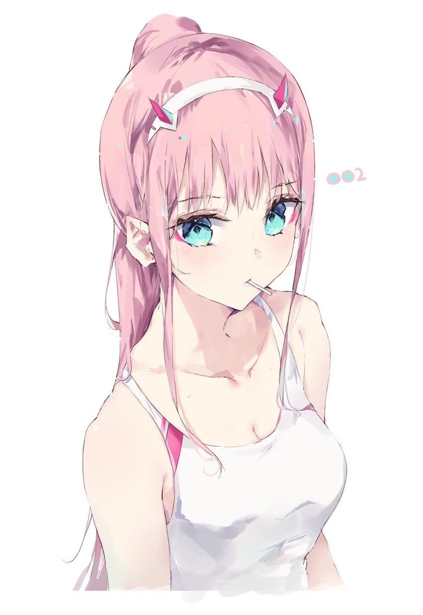 zero two (darling in the franxx) drawn by tr_(hareru)