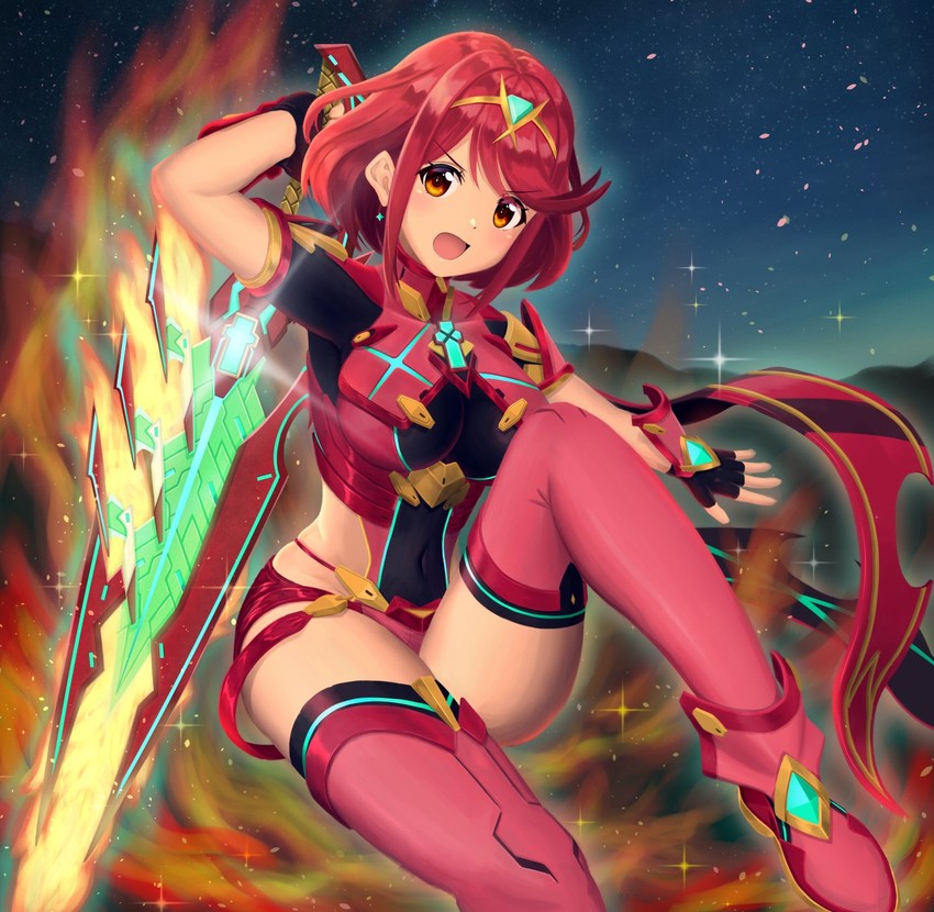 pyra (xenoblade chronicles and 1 more) drawn by nemunemu_semi