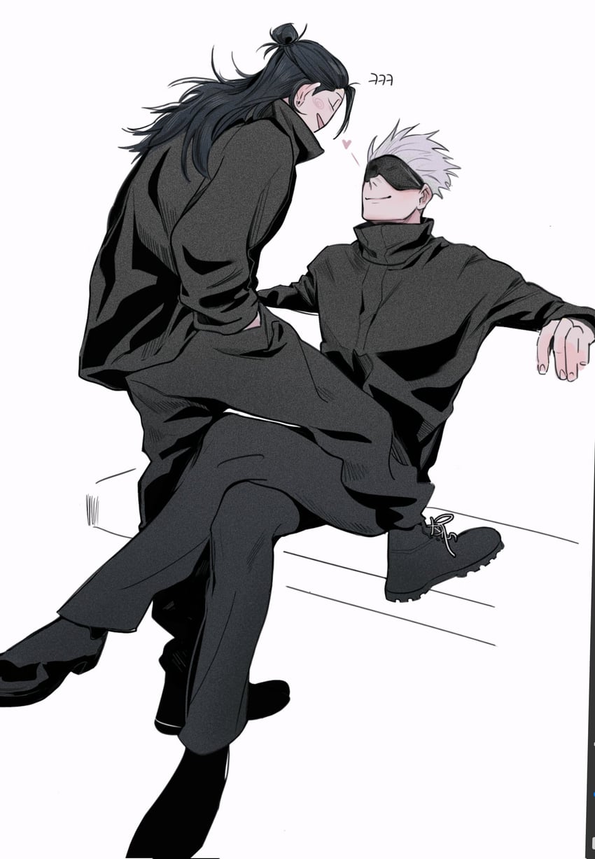 gojou satoru and getou suguru (jujutsu kaisen) drawn by tedamugona