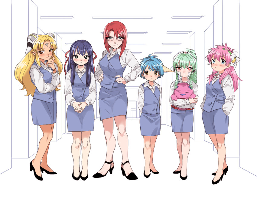 milfeulle sakuraba, mint blancmanche, ranpha franboise, forte stollen, vanilla h, and 2 more (galaxy angel and 1 more) drawn by hakinikui_kutsu_no_mise