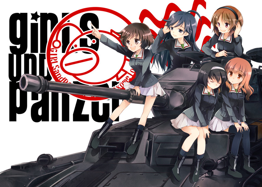 nishizumi miho, akiyama yukari, takebe saori, reizei mako, and isuzu hana (girls und panzer) drawn by peke_(xoxo_melon)