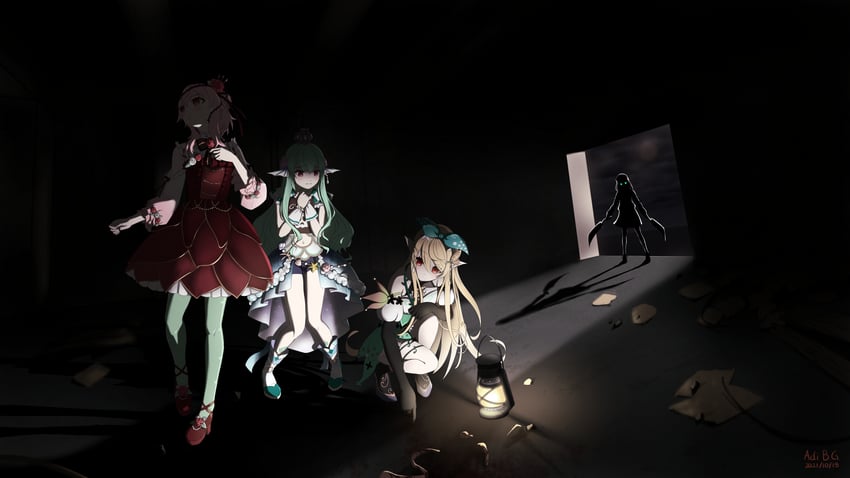 pomu rainpuff, suzuhara lulu, finana ryugu, and rosemi lovelock (nijisanji and 1 more) drawn by adi_b.g.