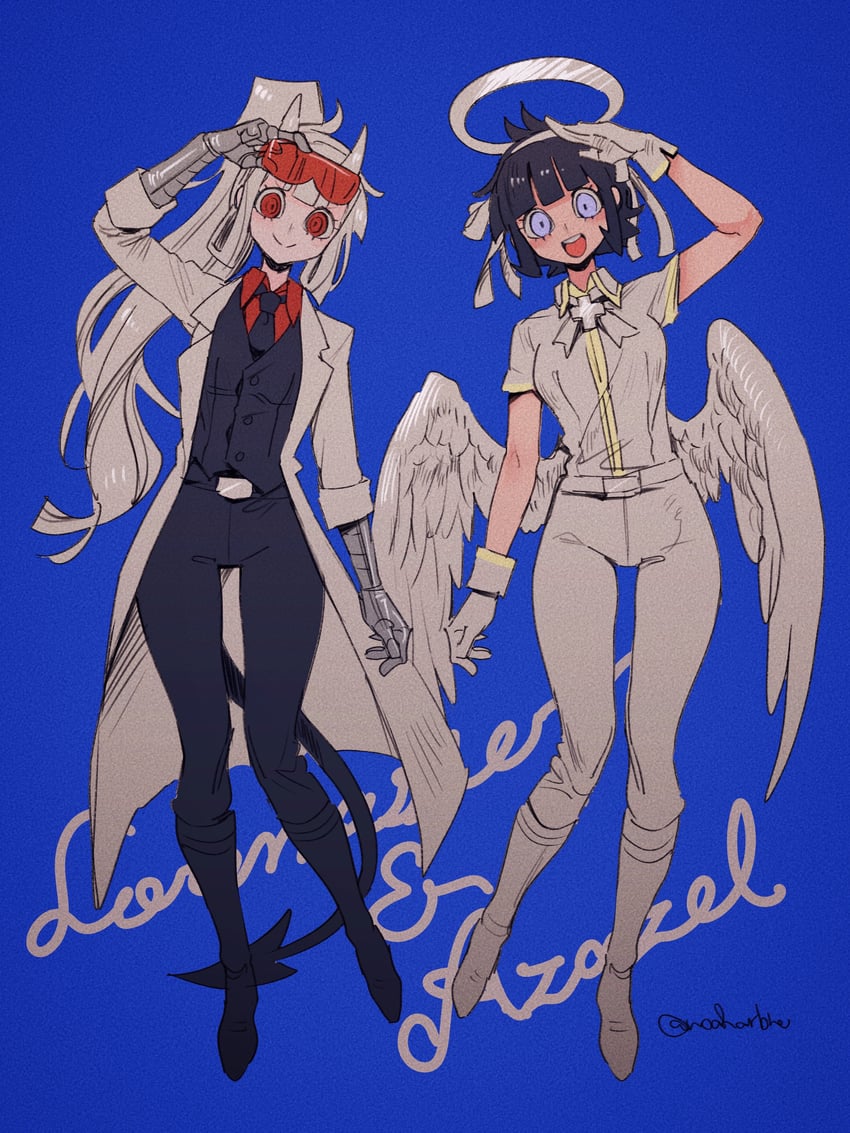 azazel and loremaster (helltaker) drawn by noah_(tettsui-sole)