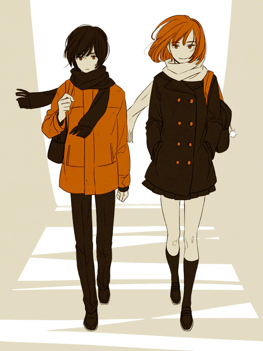 kasuga takao and tokiwa aya (aku no hana) drawn by emi_(10-rankai)