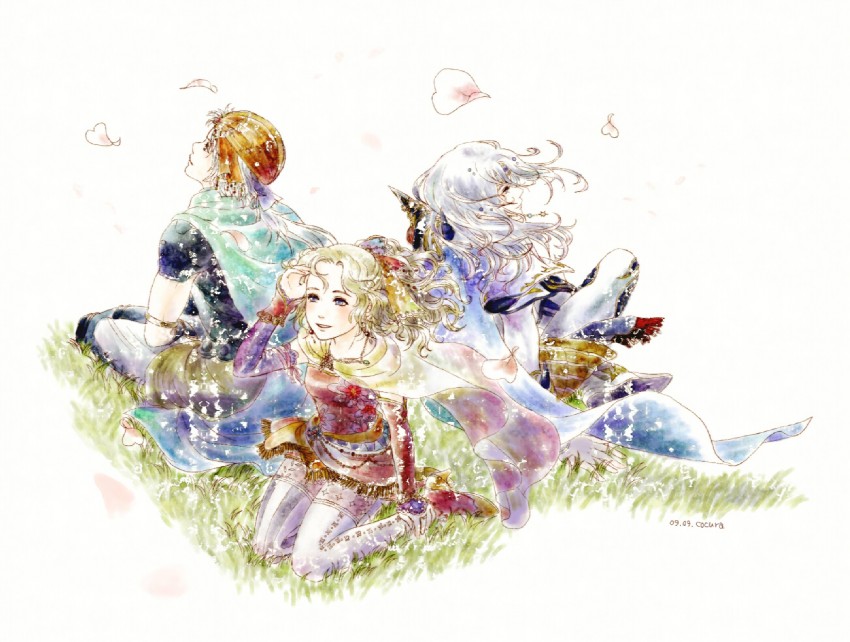 terra branford, paladin, cecil harvey, and firion (final fantasy and 4 more) drawn by cocura