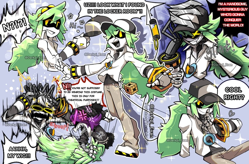 uzi and n (pokemon and 4 more) drawn by darkpi-evan