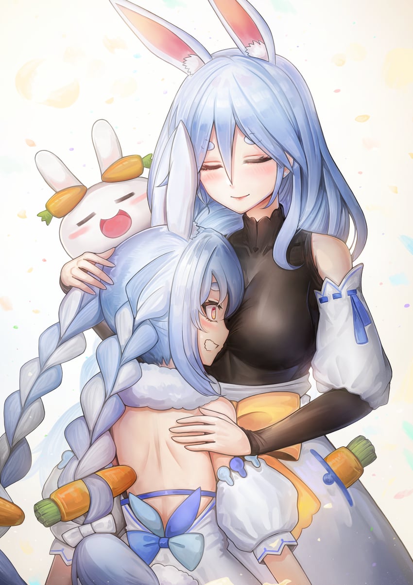 usada pekora, don-chan, pekomama, and pekomon (hololive) drawn by ziteng_yue
