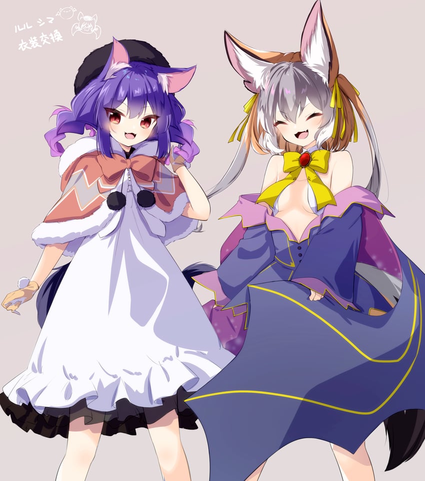 island fox and rurun rururica (kemono friends and 2 more) drawn by rascala39