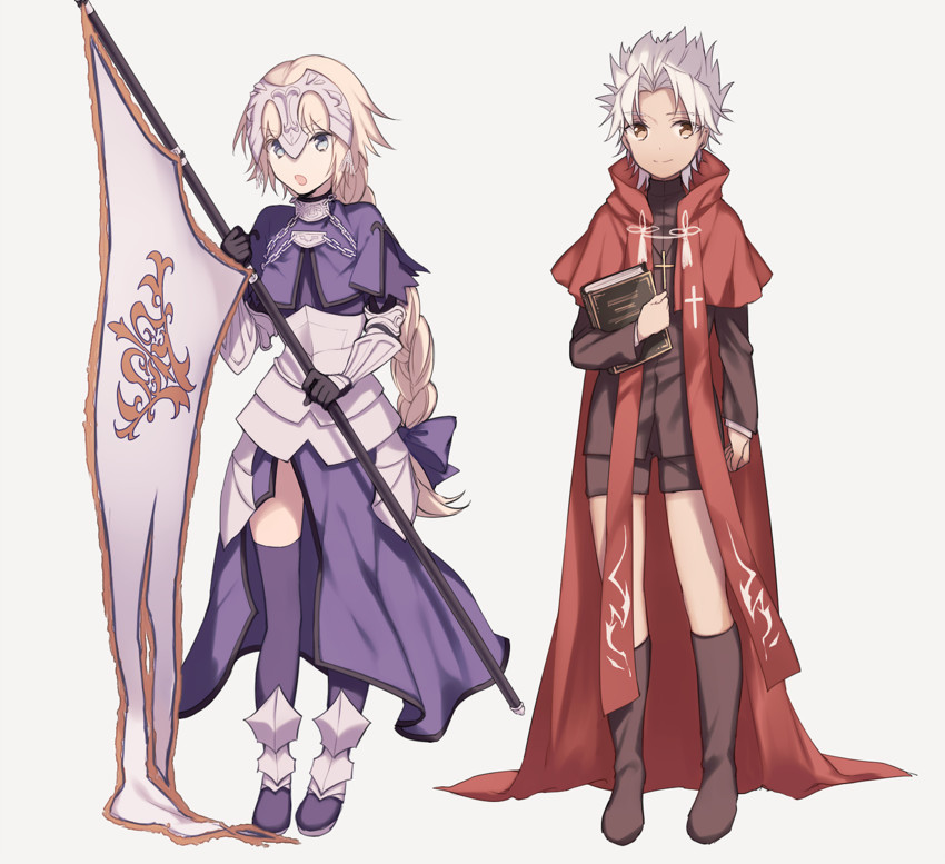 jeanne d'arc and amakusa shirou (fate and 1 more) drawn by wowishi