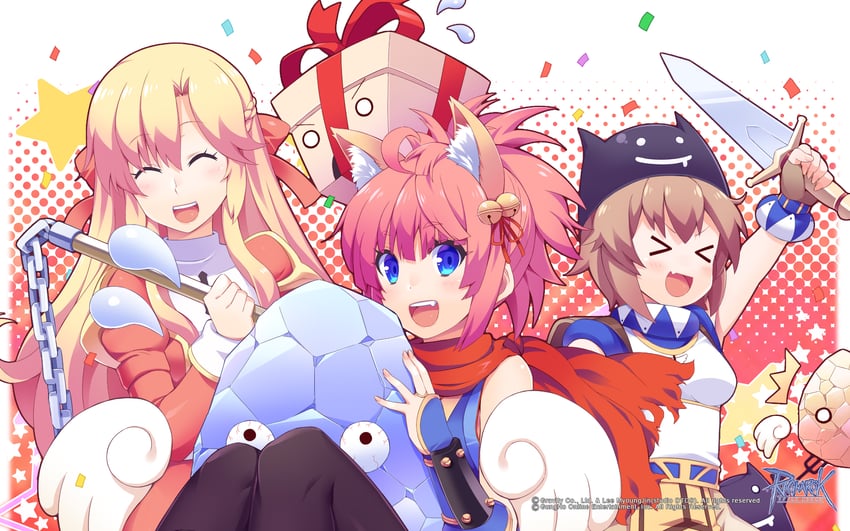 high priest, ninja, deviruchi, super novice, myst case, and 1 more (ragnarok online) drawn by chibi_(nekomimimi)