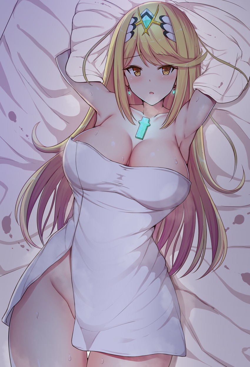 mythra (xenoblade chronicles and 1 more) drawn by noeomi