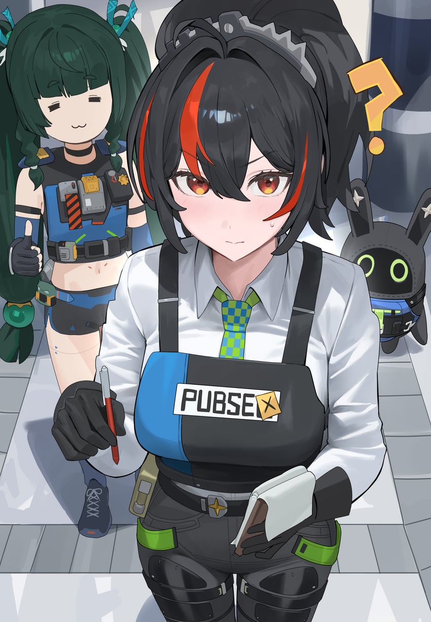 zhu yuan, qingyi, and securityboo (zenless zone zero) drawn by hood_(james_x)