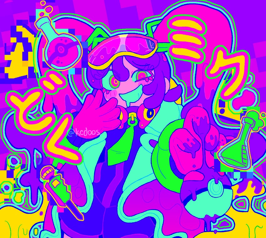 hatsune miku and poison miku (pokemon and 2 more) drawn by kcdoos