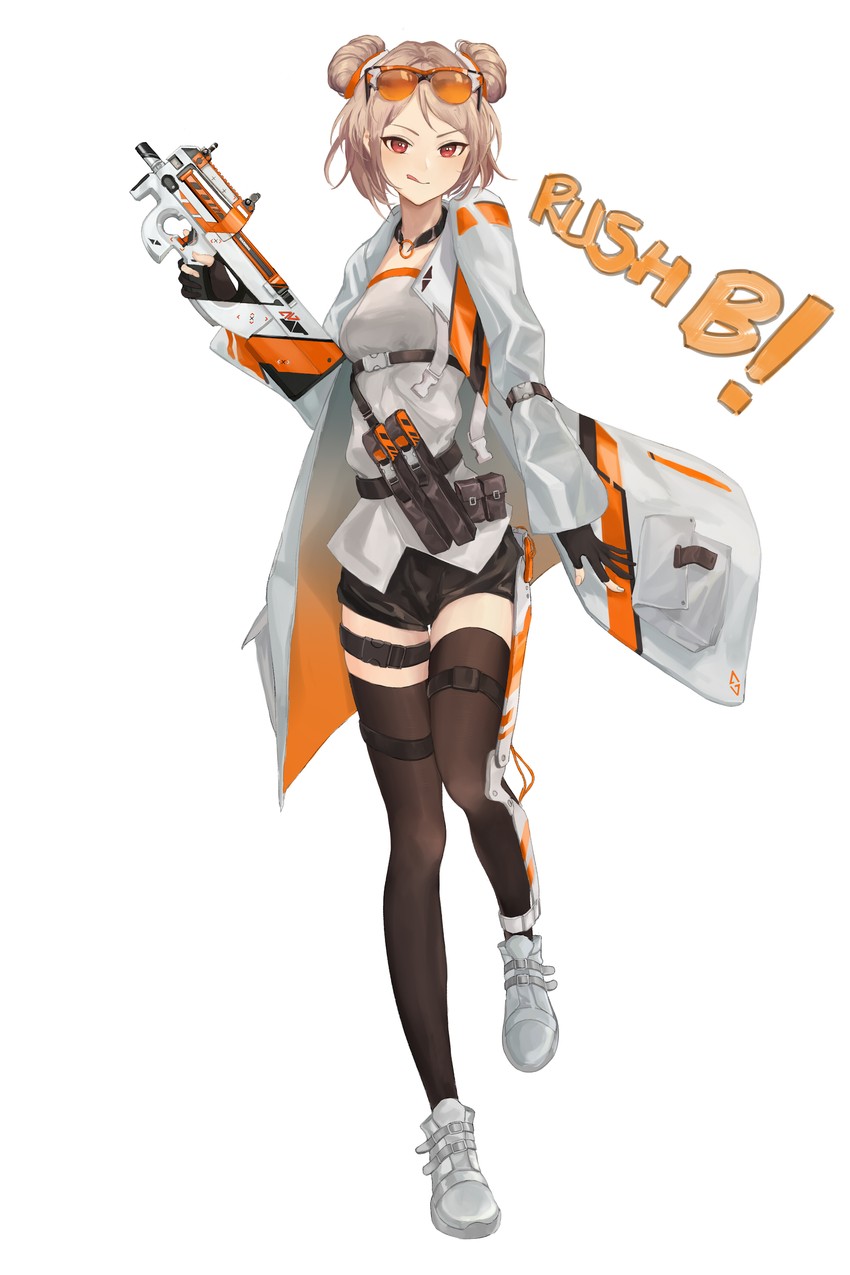 p90 (girls' frontline and 2 more) drawn by chuck_(harfmoondark)