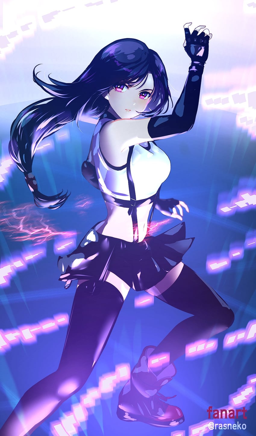 tifa lockhart (final fantasy and 2 more) drawn by rasneko