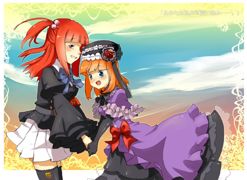 ushiromiya ange and eva beatrice (umineko no naku koro ni) drawn by ai-wa