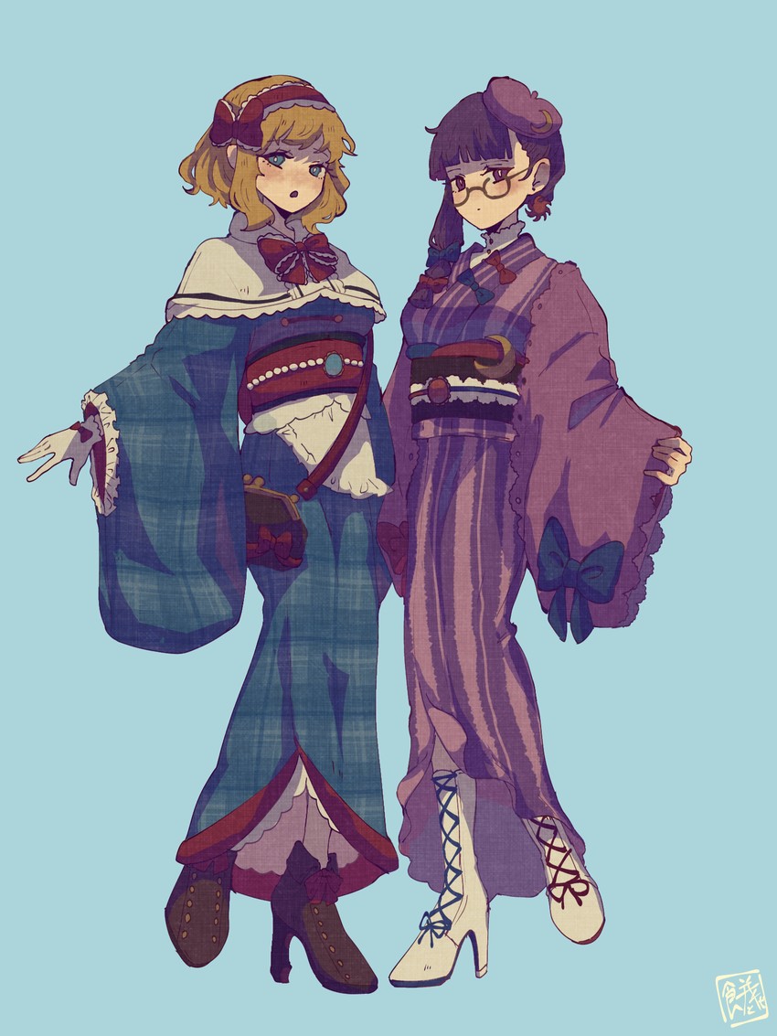 alice margatroid and patchouli knowledge (touhou) drawn by sokura_(mochichitose)