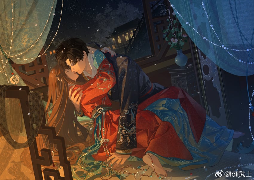 protagonist and zayne (love and deepspace) drawn by loli_bushi