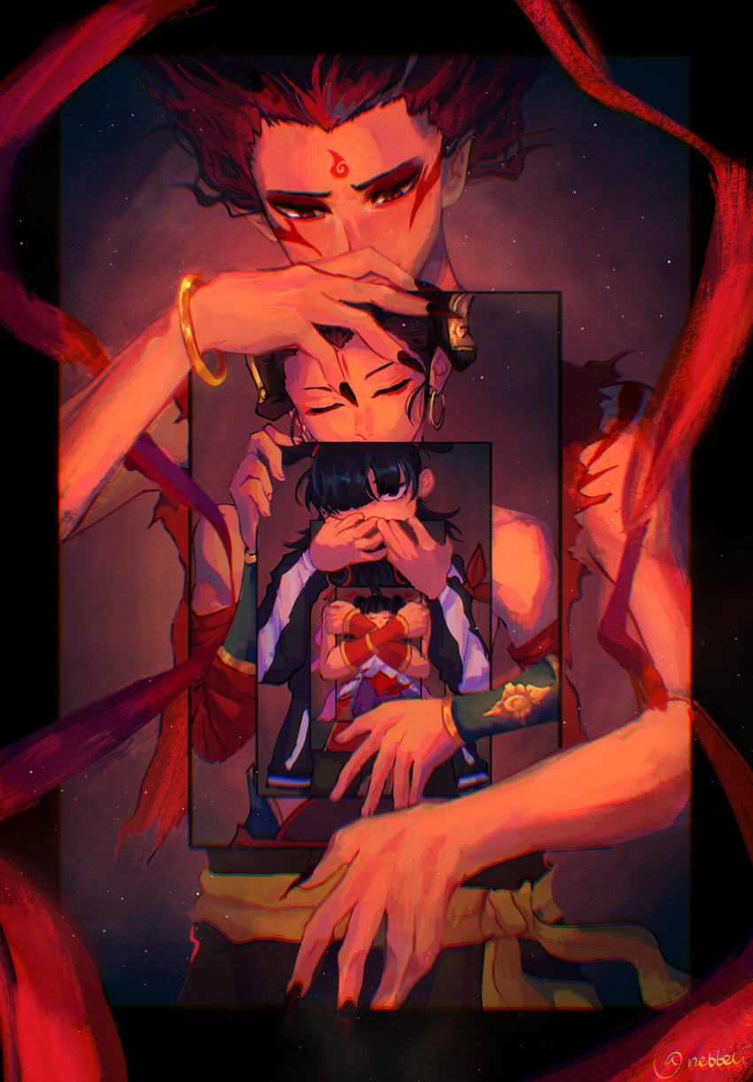 nezha (luo xiaohei zhanji and 3 more) drawn by nebbeli