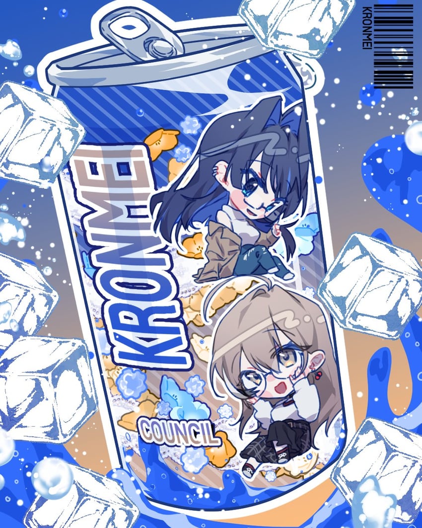 ouro kronii and nanashi mumei (hololive and 1 more) drawn by kosato_c